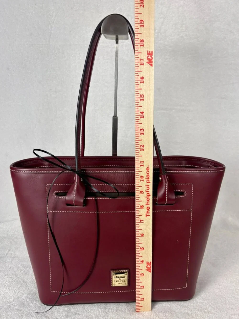Dooney & Bourke Beacon Collection Slip Tote in Matte Bordeaux Vacchetta Leather